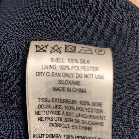 French Connection Navy Blue Tiered Silk Dress - Picture 7 of 7